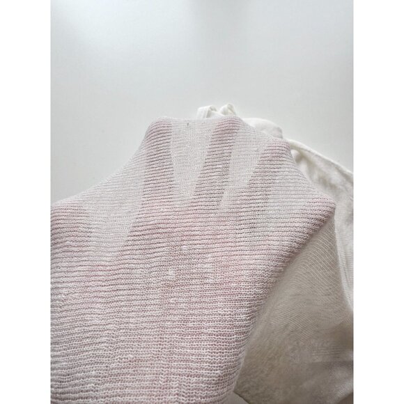 EILEEN FISHER Ivory White Hemp Bled Knit Poncho Box Blouse Top, Size S - Picture 10 of 13